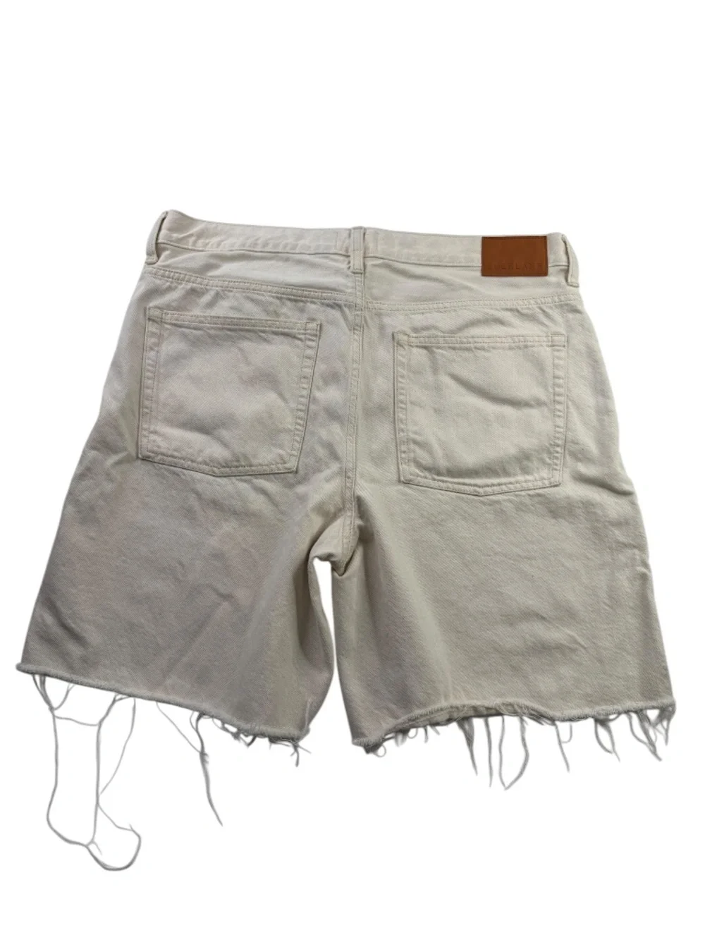 Everlane The OG Baggy Jean Shorts Frayed Hem Bone Sz 31R